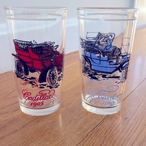 Vintage Hazel Atlas Antique Cars Glasses